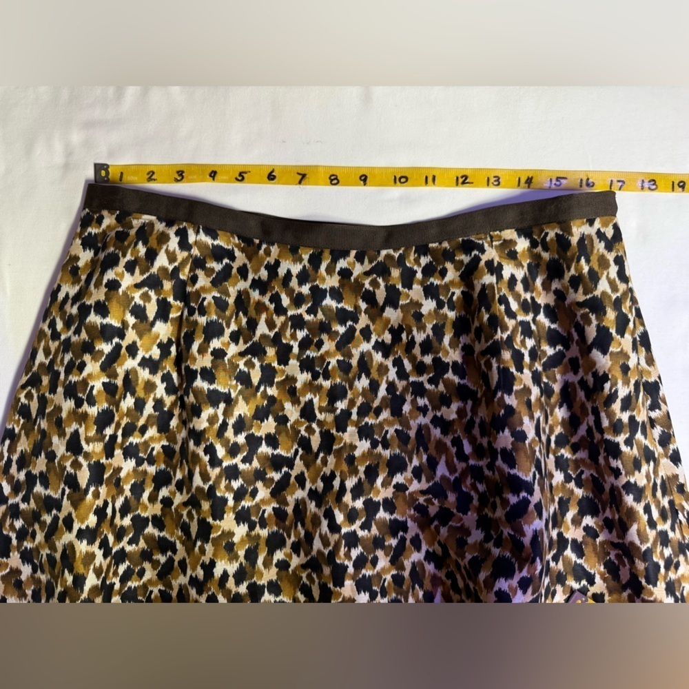 TALBOTS Brown, black & Tan A-Line animal print midi skirt size 16W - Picture 12 of 13
